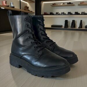 A New Day Women's Black Bridget Combat Lug Boots Size 6